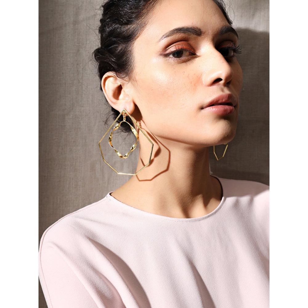 VARNIKA ARORA Sonsy Golden Earrings