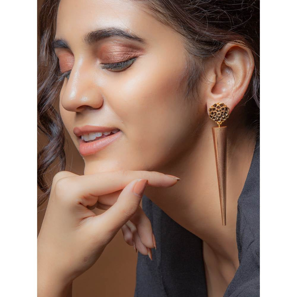 Suhani Pittie Gold Dahlia Cone Earrings