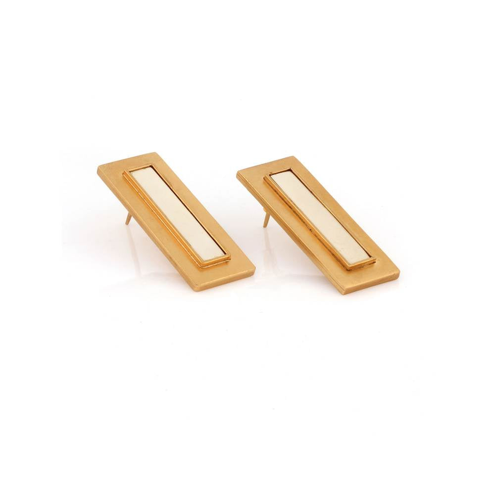 Suhani Pittie White 22k Gold Plated Earrings