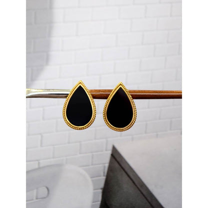 Suhani Pittie Black 22k Gold Plated Earrings