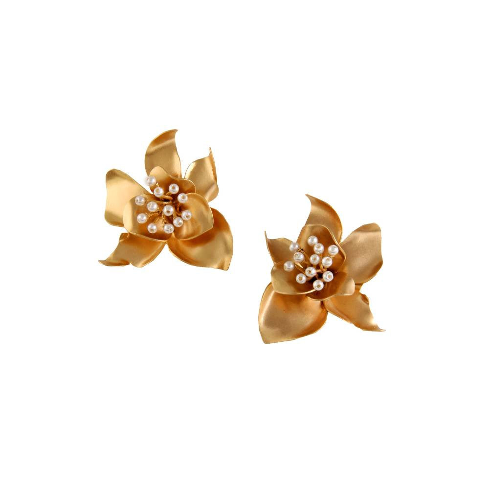 Suhani Pittie White 22k Gold Plated Earrings