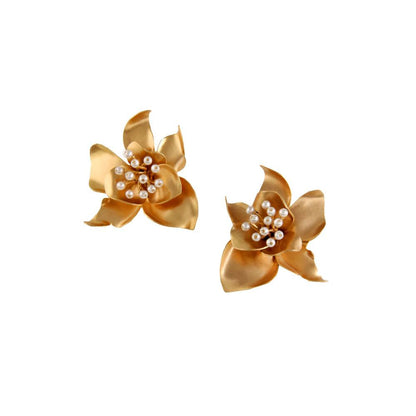 Suhani Pittie White 22k Gold Plated Earrings