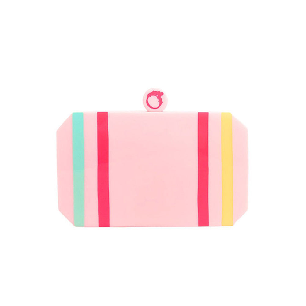 Oceana Clutches Pink Resin Rectangle Bag