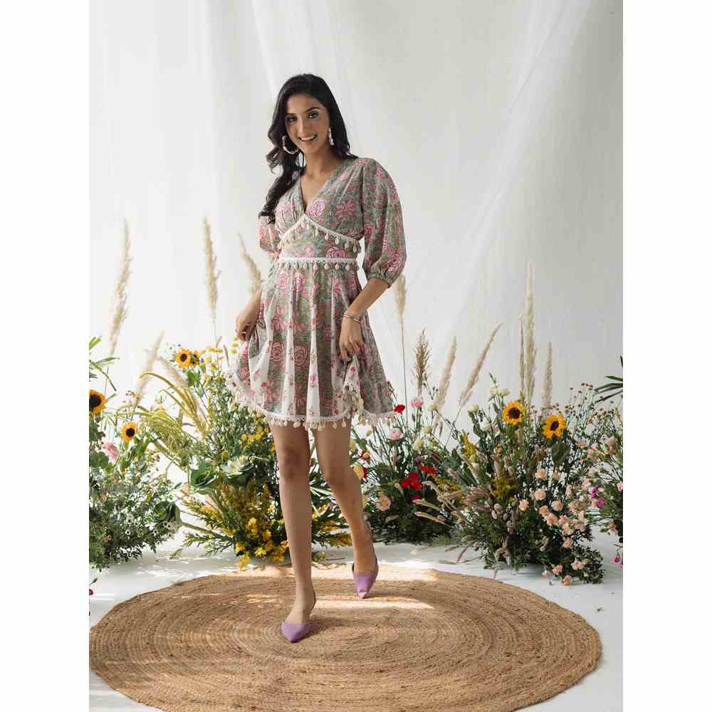 Old Marigold Diaz Corset Grey Dress