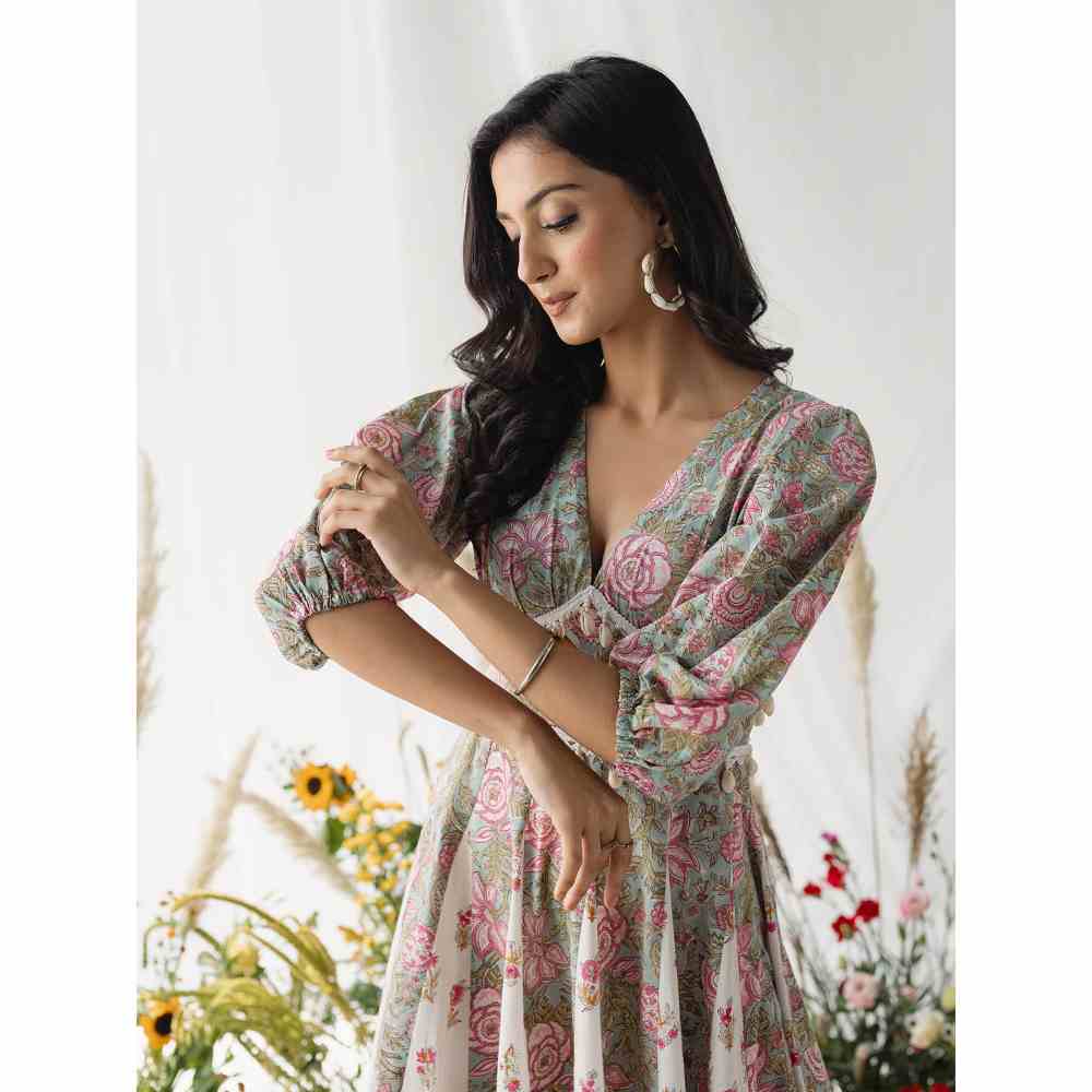 Old Marigold Diaz Corset Grey Dress