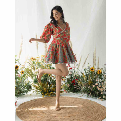 Old Marigold Leah Corset Orange Dress