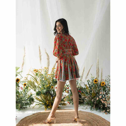 Old Marigold Leah Corset Orange Dress