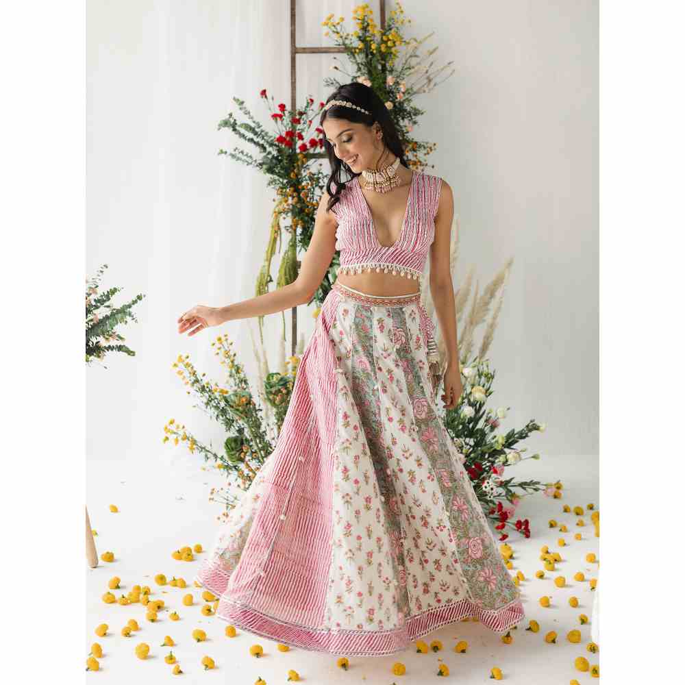 Old Marigold Chameli Lehenga Set (Set of 3)