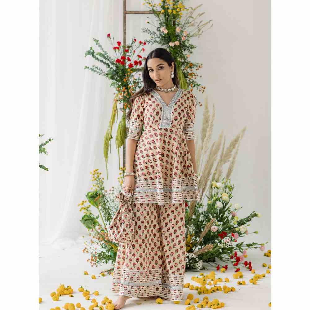 Old Marigold Daffodil Gharara (Set of 3)