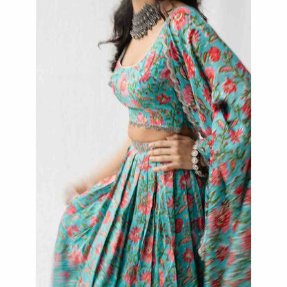 Old Marigold Dahlia Lehenga Set (Set of 3)