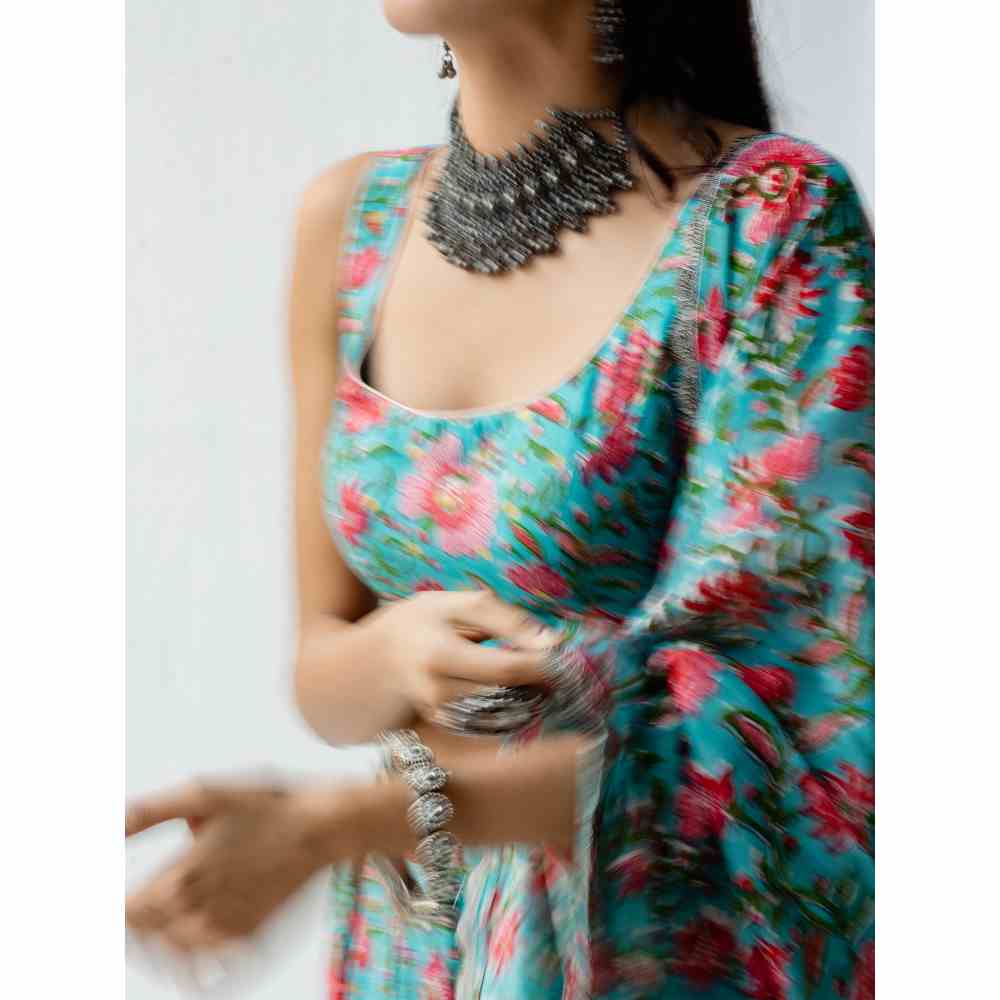 Old Marigold Dahlia Lehenga Set (Set of 3)