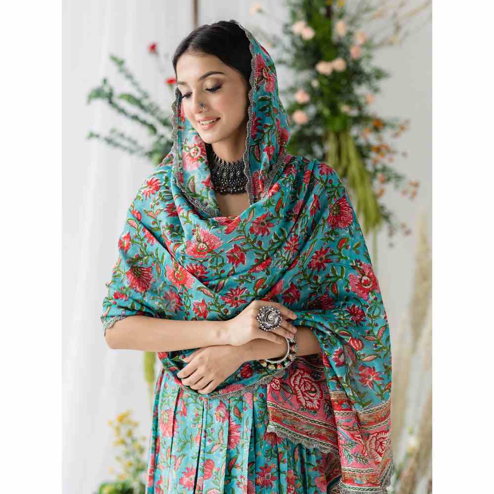 Old Marigold Dahlia Lehenga Set (Set of 3)