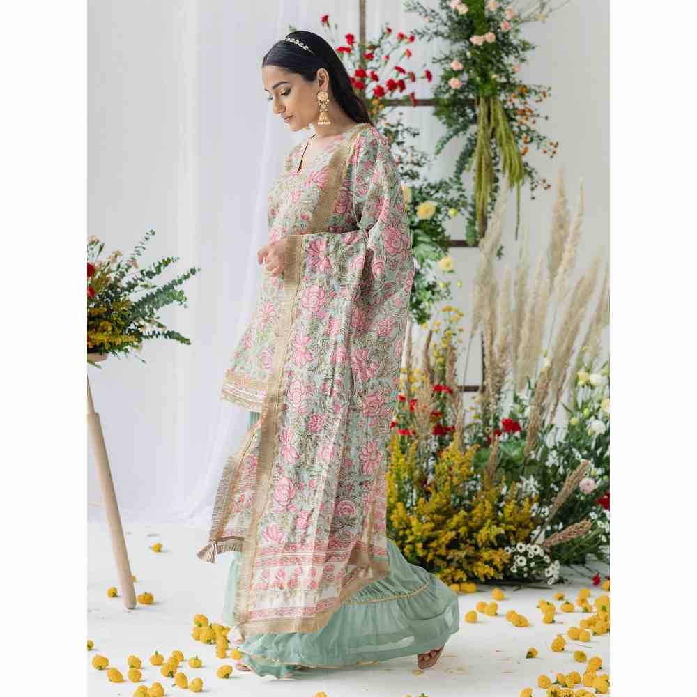 Old Marigold Jasmine Gharara (Set of 3)