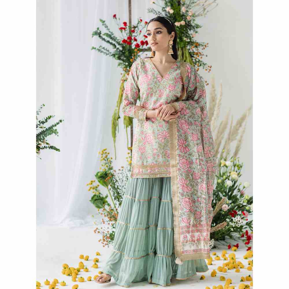 Old Marigold Jasmine Gharara (Set of 3)