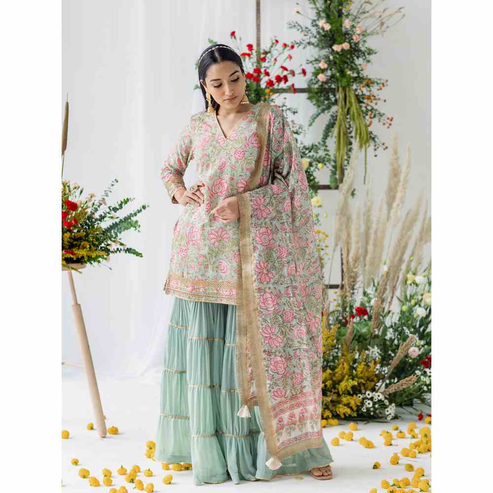 Old Marigold Jasmine Gharara (Set of 3)