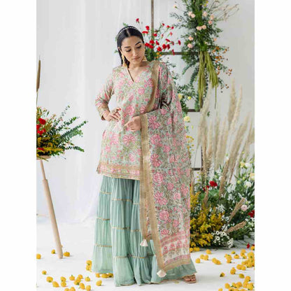 Old Marigold Jasmine Gharara (Set of 3)