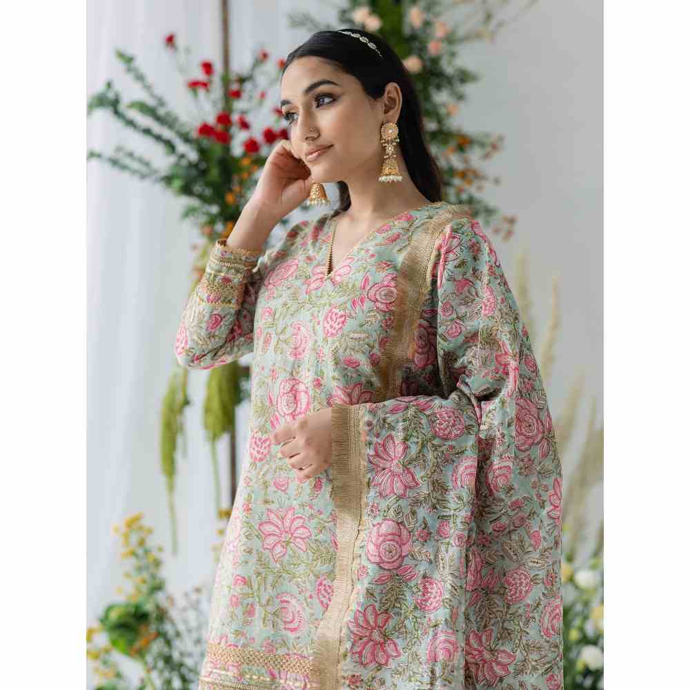 Old Marigold Jasmine Gharara (Set of 3)