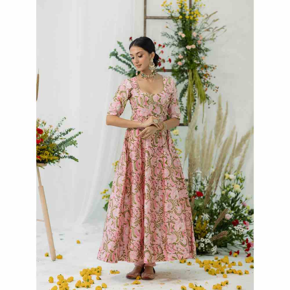 Old Marigold Hyacinth Anarkali (Set of 3)