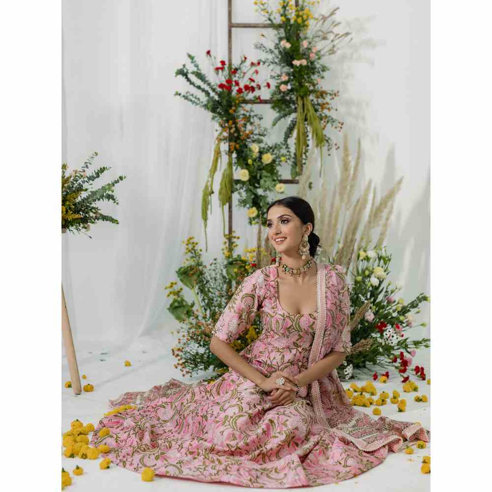 Old Marigold Hyacinth Anarkali (Set of 3)