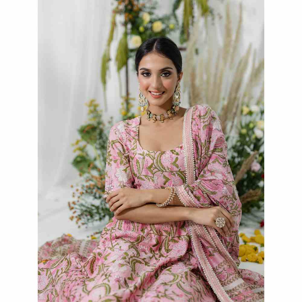 Old Marigold Hyacinth Anarkali (Set of 3)