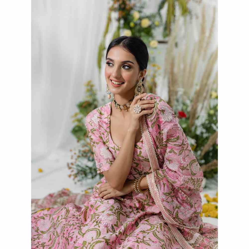 Old Marigold Hyacinth Anarkali (Set of 3)