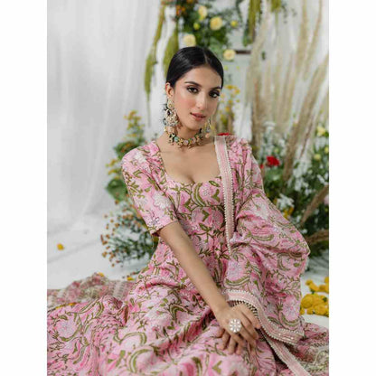 Old Marigold Hyacinth Anarkali (Set of 3)