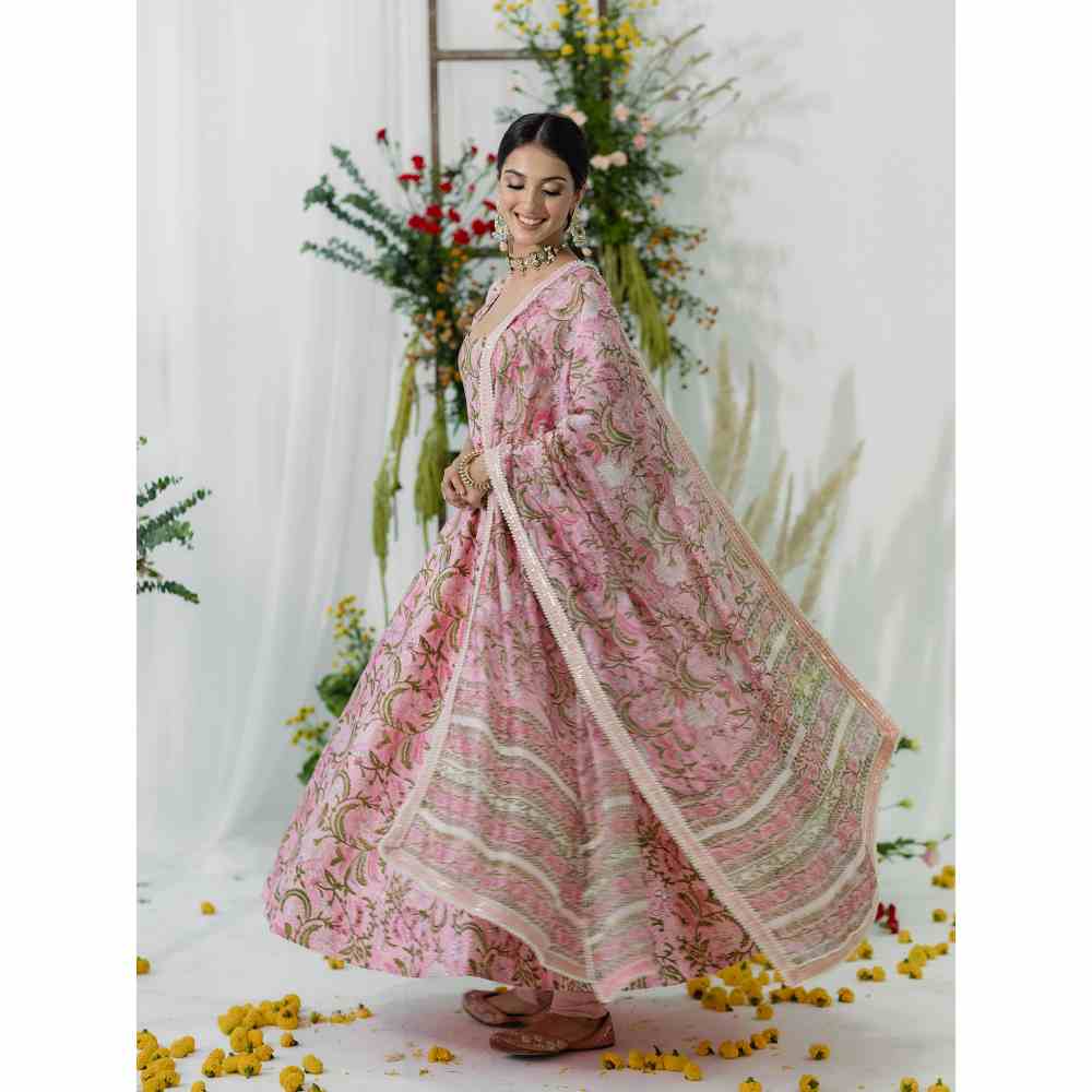 Old Marigold Hyacinth Anarkali (Set of 3)