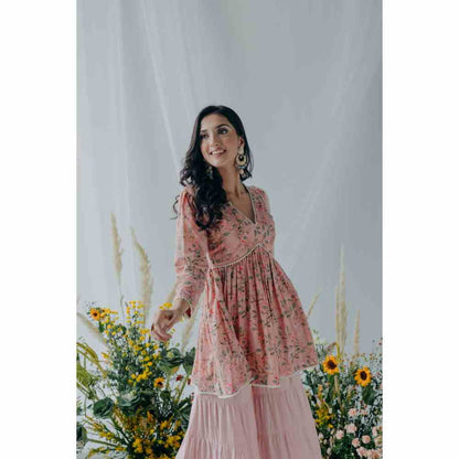Old Marigold Floral Printed Nyla Cotton Kurti