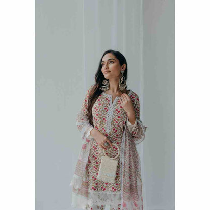 Old Marigold Floral Printed Luna Cotton Kurta