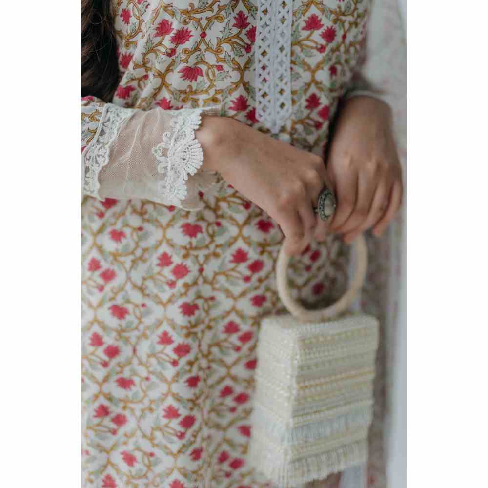 Old Marigold Floral Printed Luna Cotton Kurta (Set of 2)