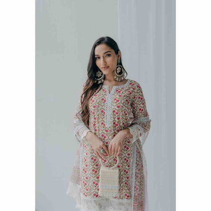 Old Marigold Floral Printed Luna Cotton Kurta (Set of 2)