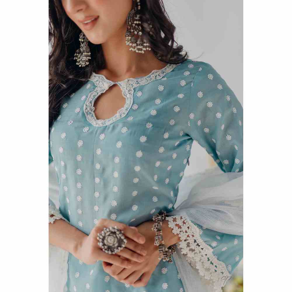 Old Marigold Seher Blue Mulmul Kurta (Set of 2)