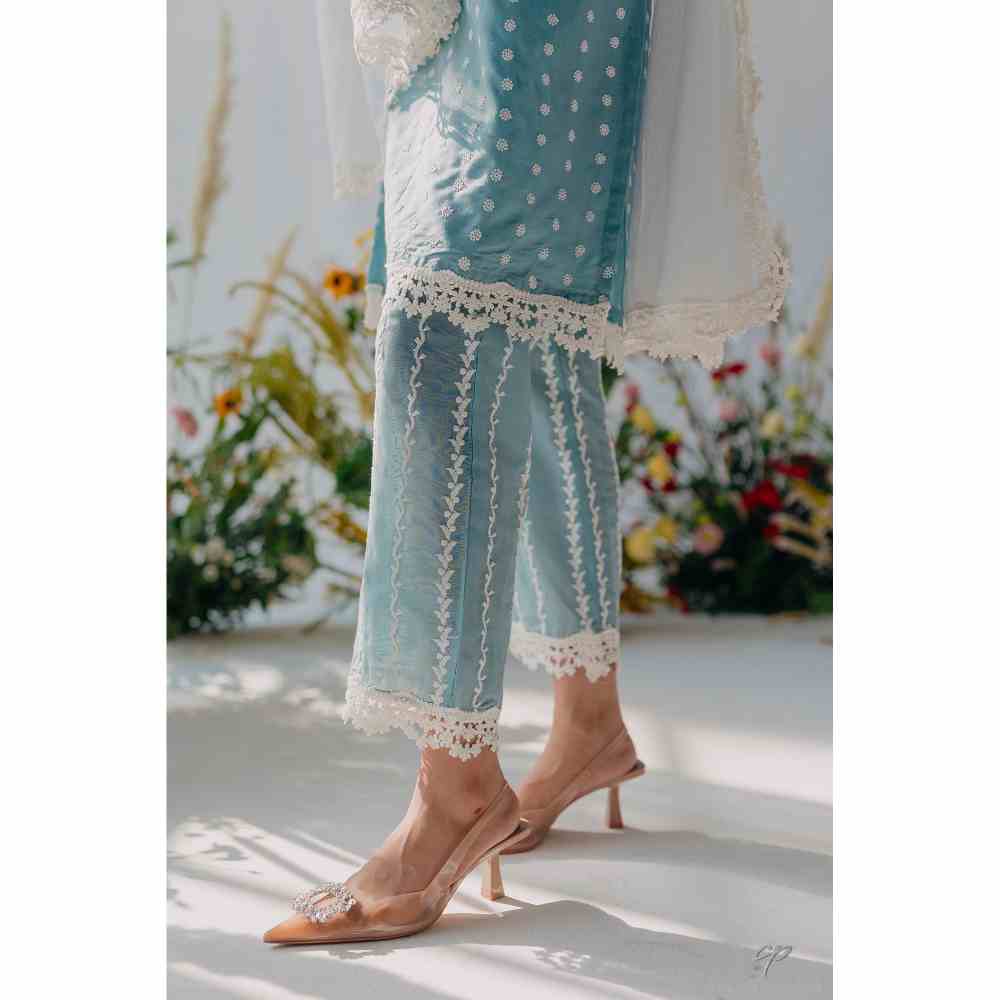 Old Marigold Seher Blue Mulmul Kurta (Set of 2)