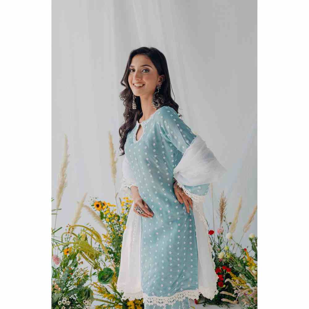 Old Marigold Seher Blue Mulmul Kurta (Set of 2)