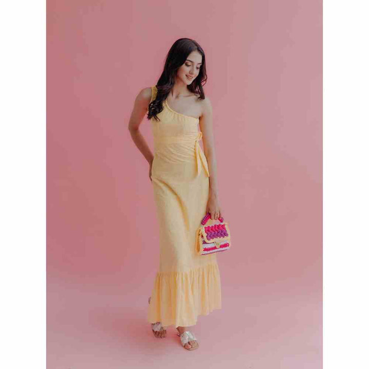 Old Marigold Iliana One Shoulder Maxi Dress with Belt (Set of 2)