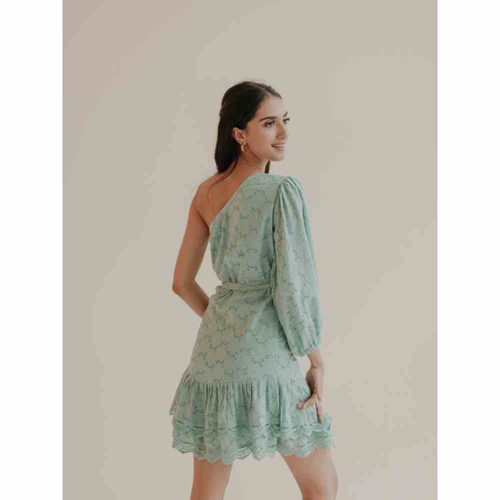 Old Marigold Lexis One Shoulder Mini Dress with Belt (Set of 2)