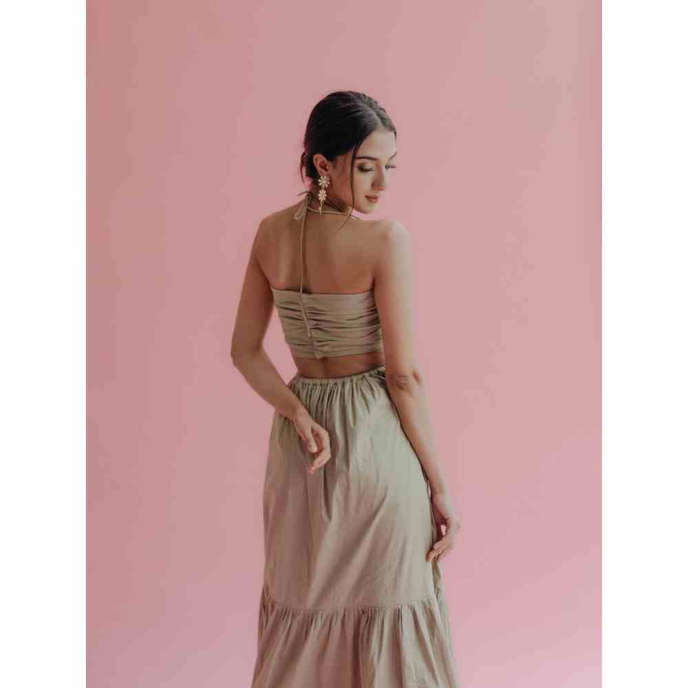 Old Marigold Carissa Cut-Out Halter Maxi Dress