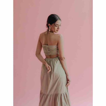 Old Marigold Carissa Cut-Out Halter Maxi Dress