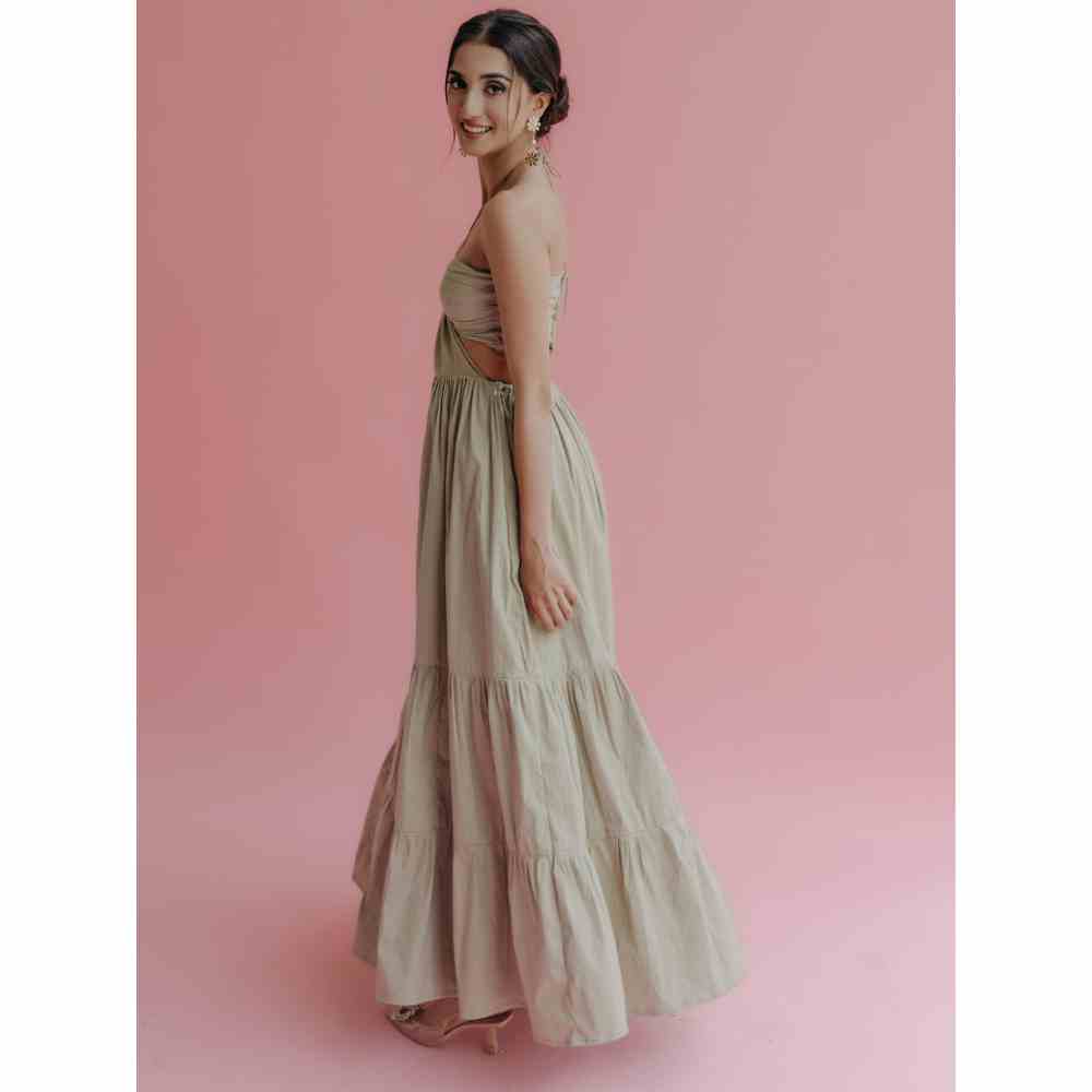 Old Marigold Carissa Cut-Out Halter Maxi Dress
