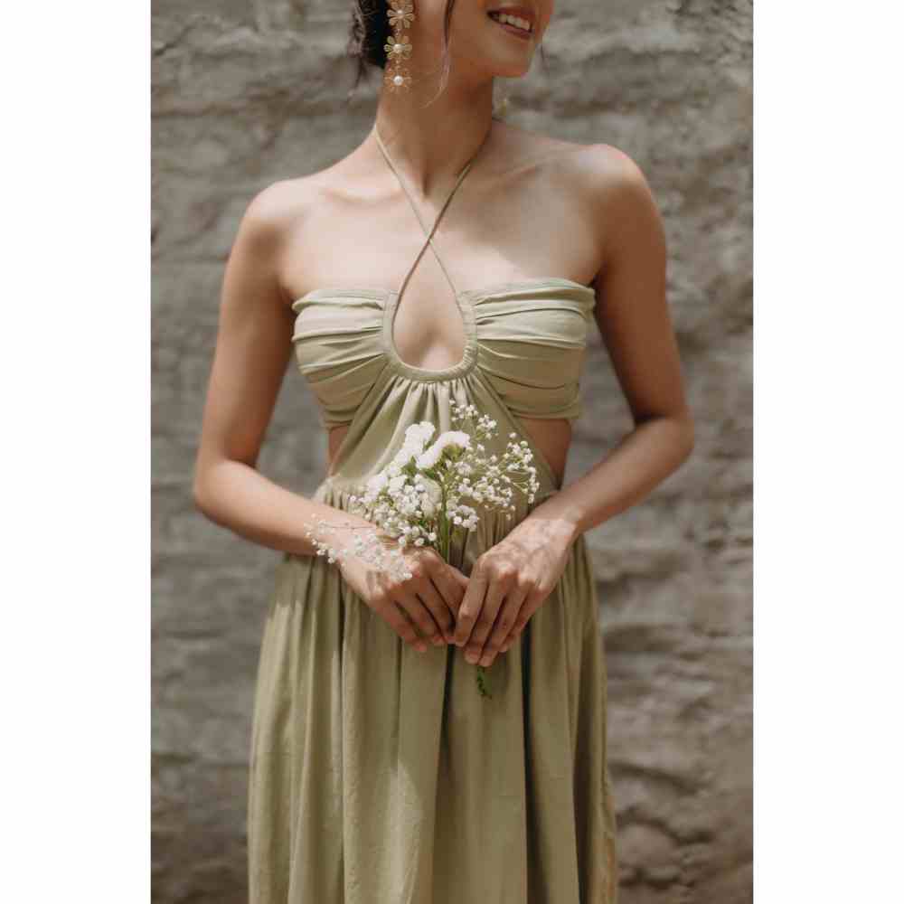 Old Marigold Carissa Cut-Out Halter Maxi Dress
