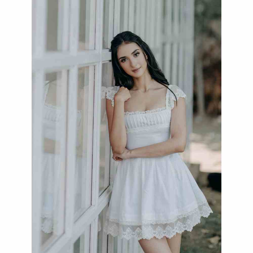 Old Marigold Angelina White A-Line Mini Dress