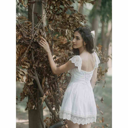 Old Marigold Angelina White A-Line Mini Dress