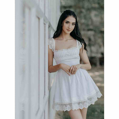 Old Marigold Angelina White A-Line Mini Dress