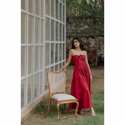 Old Marigold Alexandra Strapless Tiered Maxi Dress