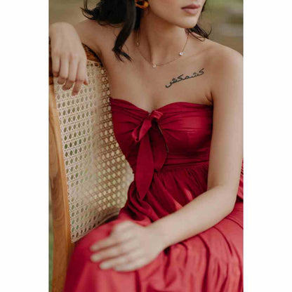 Old Marigold Alexandra Strapless Tiered Maxi Dress