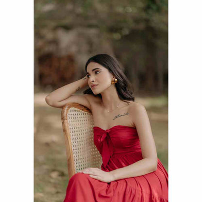 Old Marigold Alexandra Strapless Tiered Maxi Dress