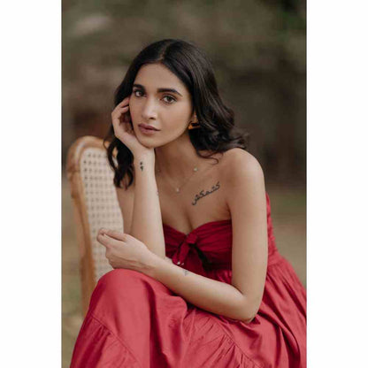 Old Marigold Alexandra Strapless Tiered Maxi Dress