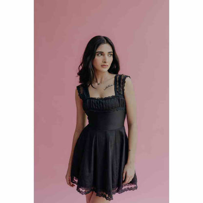 Old Marigold Katerina Black A-Line Mini Dress