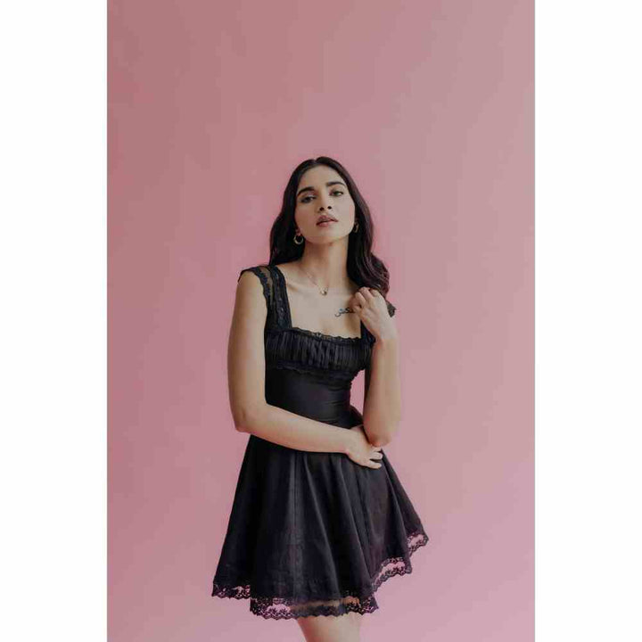 Old Marigold Katerina Black A-Line Mini Dress