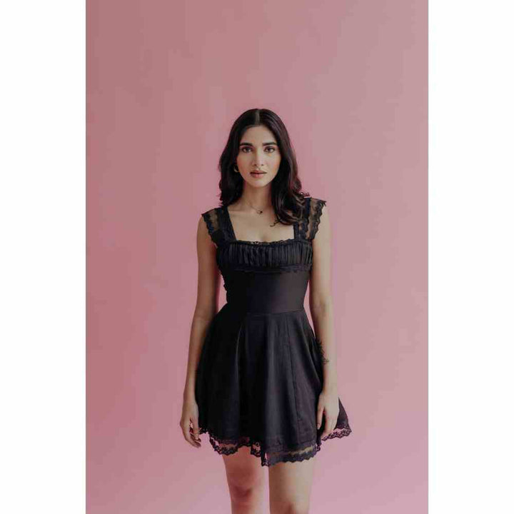 Old Marigold Katerina Black A-Line Mini Dress